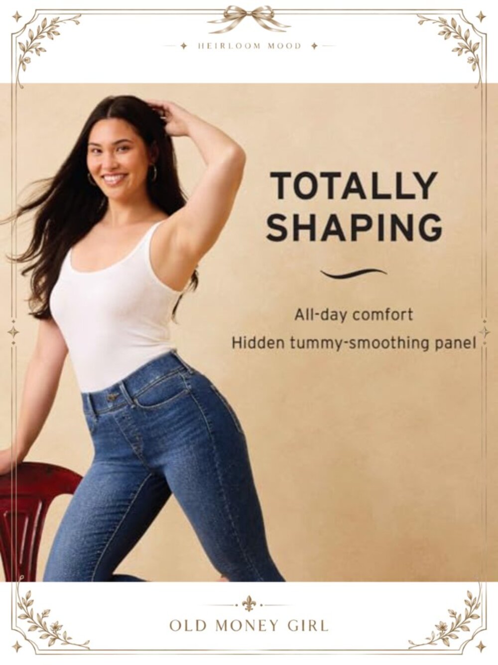 Shaping Pull-On Bootcut Jeans High Rise Tummy Control - Picture 3 of 4